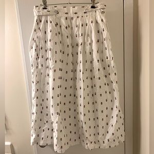 Vintage 1980s cotton geometric print skirt.